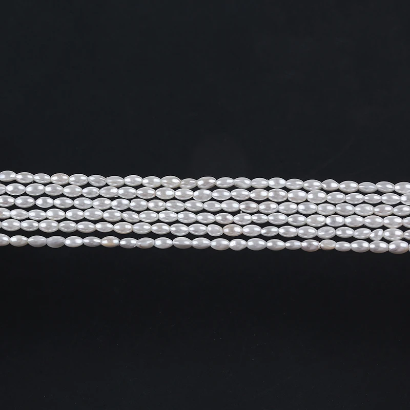 3mm Shell Of Rice Pearl Natural White Beads For Jewelry Making
