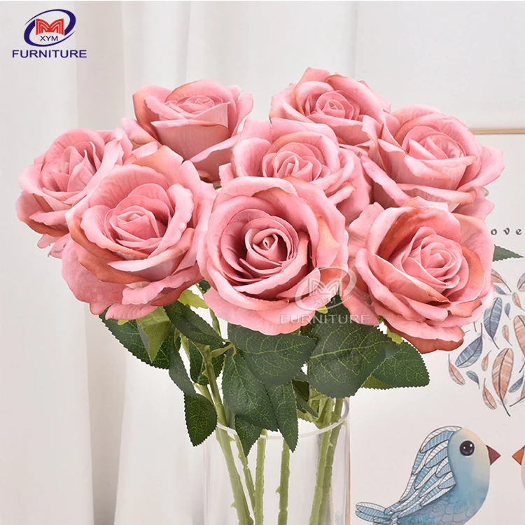 Rosa eterna wedding flowers decorations vintage red rose artificial flowers silk rose artificial flowers for sale