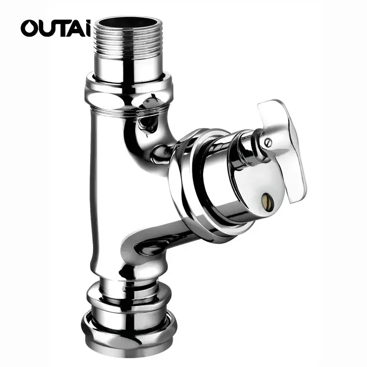 Bathroom fitting wall mount push button squat pan urinal toilet flush valve wholesale Hand Pressure Flushing Valve For Sale