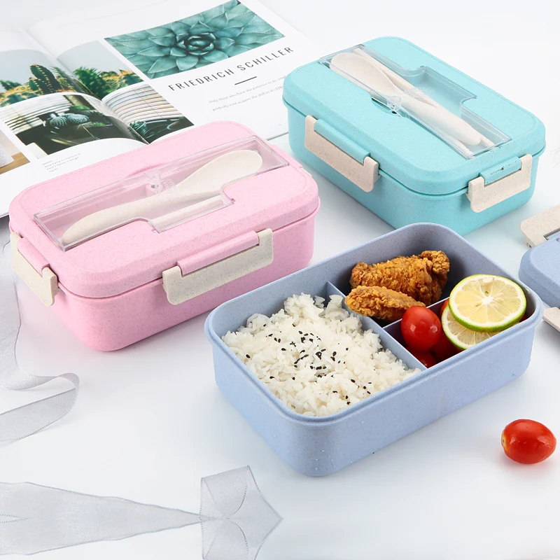 
Wheat Straw Food Grade Eco Friendly Portable Bento Student Lunch Box Tiffin Lunch Box 