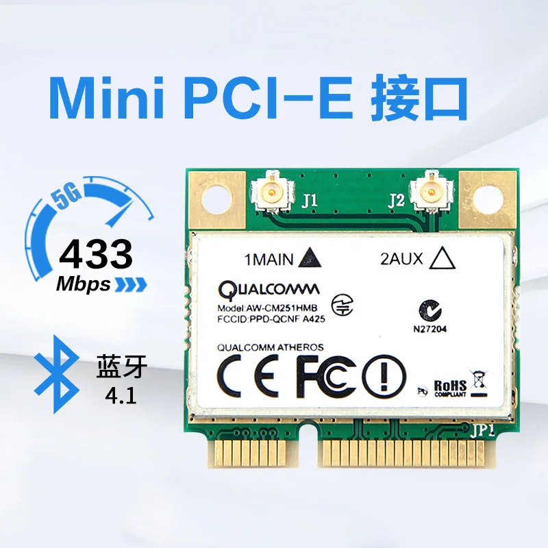 Wireless-AC Dual Band For Qualcomm Atheros QCA9377 AW-CM251HMB Mini PCI-E Wifi Card 433Mbps BT4.1 802.11ac Better Intel 3160