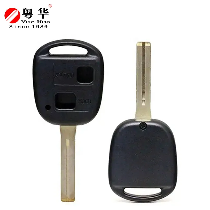 2  Buttons Color Blank Key Shell Case Fob Blank Car Key Shell for Toyota Corolla RAV4 Land Cruiser Prius Yaris