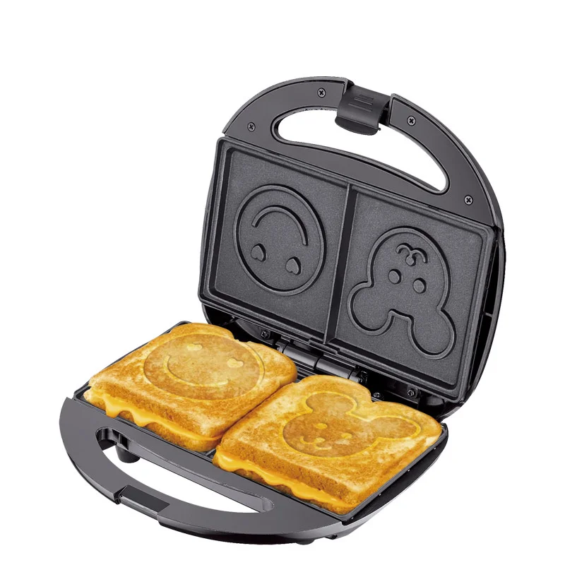Hot Selling multifunctional Smiley face machine sandwich bread baking cute toaster home 2 Slices  Electric Bread ToaSTER