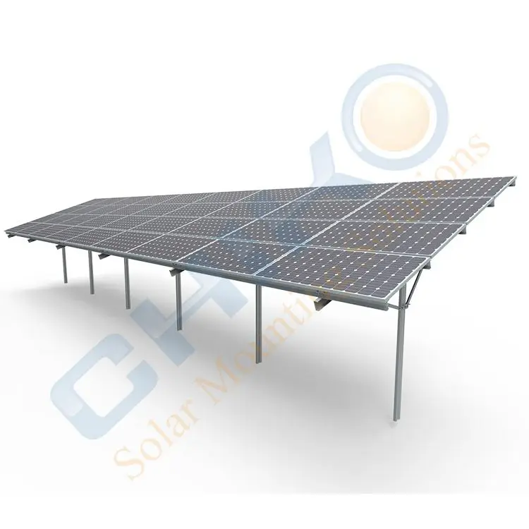 Rapid assembly solar panel mounting structure for ground solar power plant