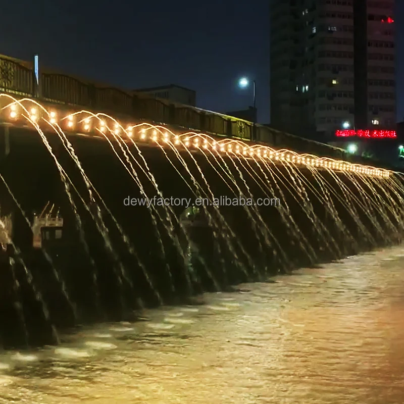 Free Design river bridge Dancing Water Fountain stainless steel  rain curtain water fountain for River bridge