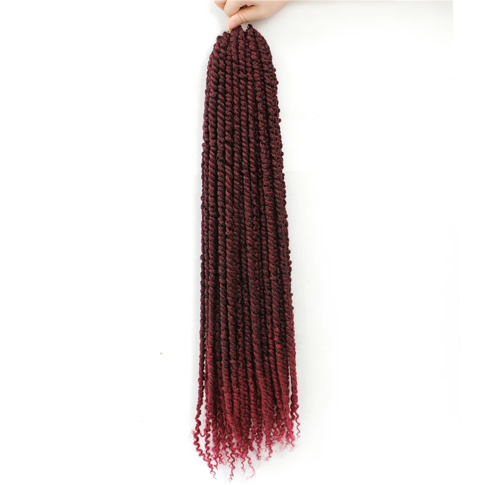 two tone natural color crochet braids faux locs twist hair crochet 11strands synthetic crochet braiding hair extension