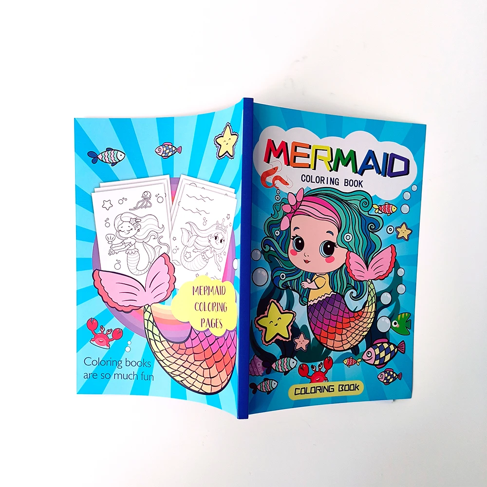 New Product Coloring Book For Children Baby Fun Mermaid Graffiti Education Toys Custom Drawing Book Printing