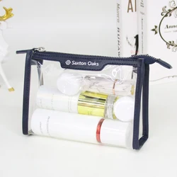 Private Label Travel Transparent Vinyl Waterproof Zipper Cosmetic Bag Pouch Clear TPU PVC Toiletry Makeup Bag