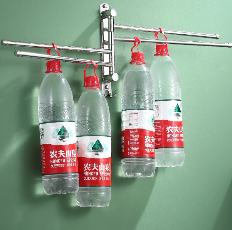 Swing Towel Bars Swivel Towel Rail 5 Arm Wall Mounted Hand Towel Rack Holder Easy Install Wall Mounted