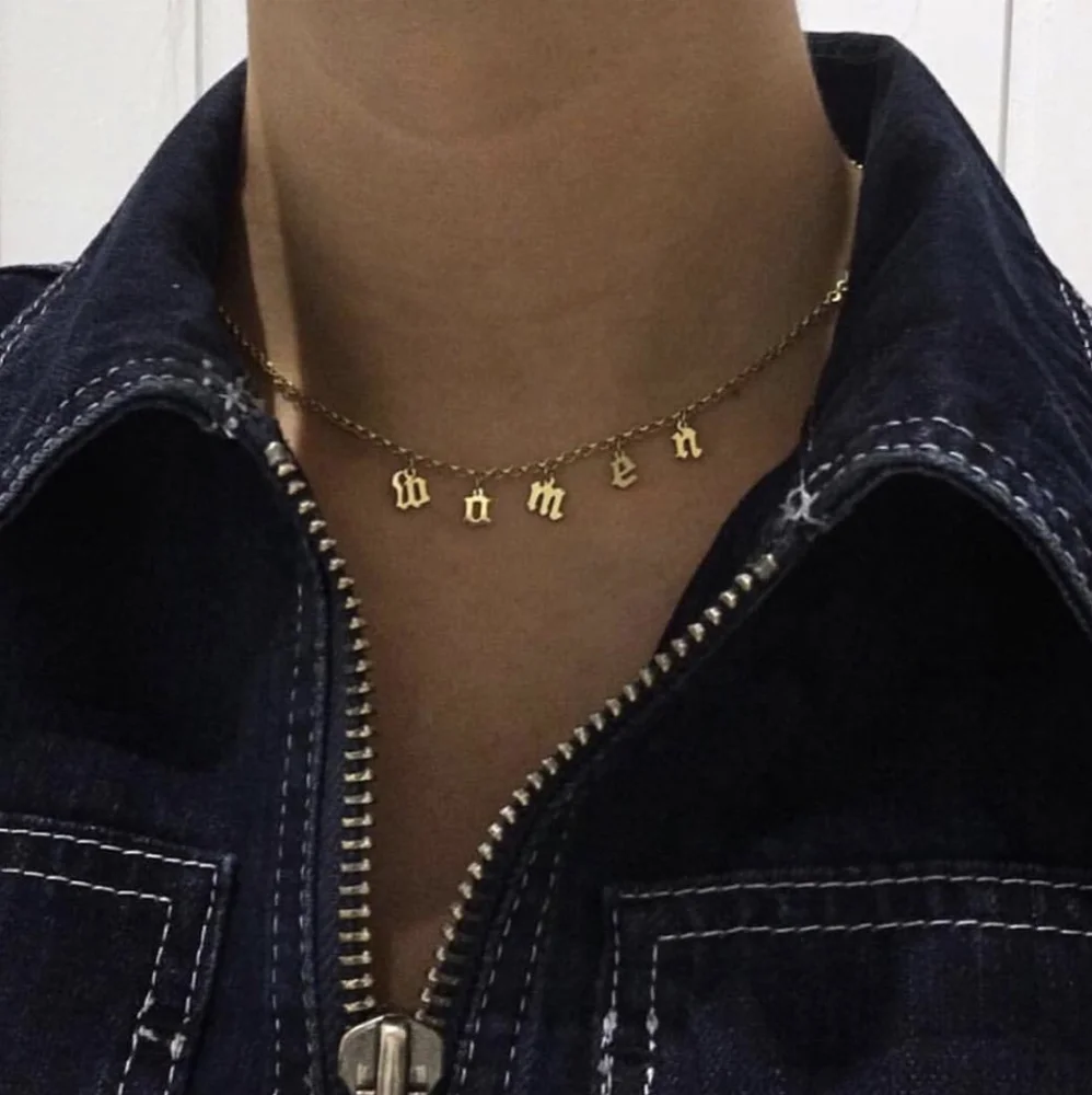 LOZRUNVE Factory Wholesale 925 Sterling Silver Gothic Initial Letter Pendant Charm