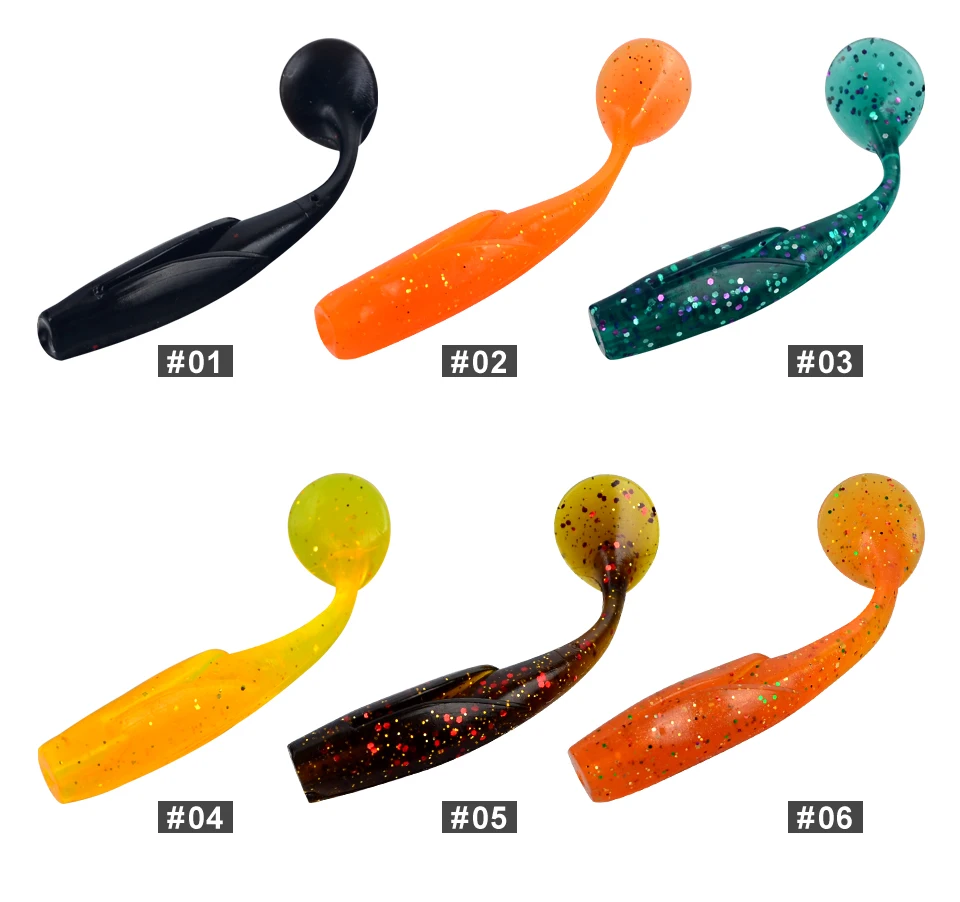 125G canned Fishing Lure American T shaped Tail Soft Lure Soft Plastic Fishing Lure Set