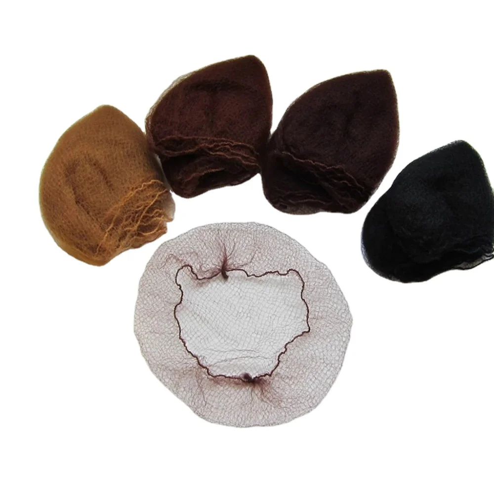 customized logo invisible hair net for hair bun cover nylon hairnets 5mm nylon Mesh Dance hair net