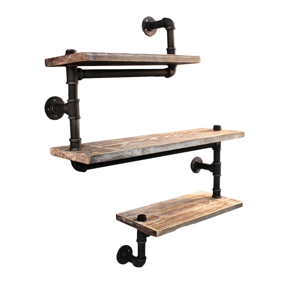 Diy Vintage V Shaped Black Metal Wall Shelves Storage