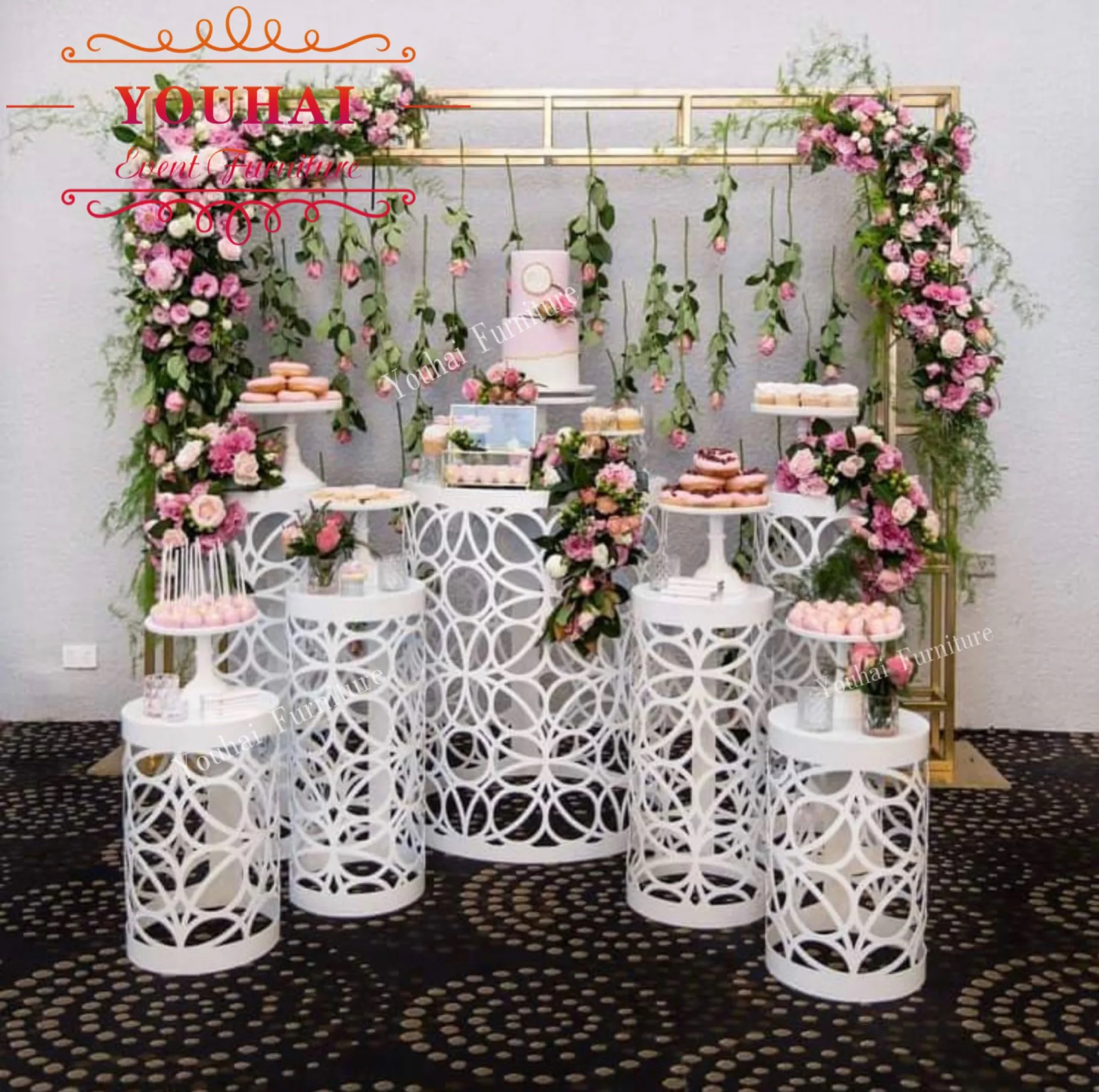 Wedding decoration round white dessert table stand plinth decorations for wedding event