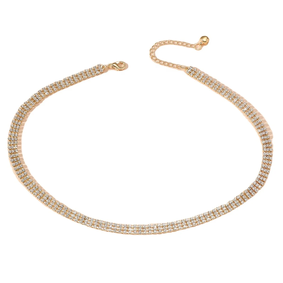 splicing multi-layer diamond inlaid necklace trendy and personalized collarbone chain design neck decoration for women