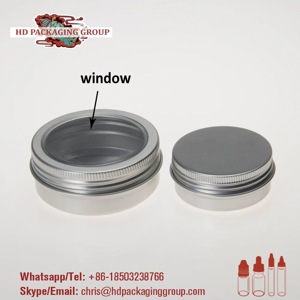 60g slim aluminum can slim metal tin 60g cream jar screw lid