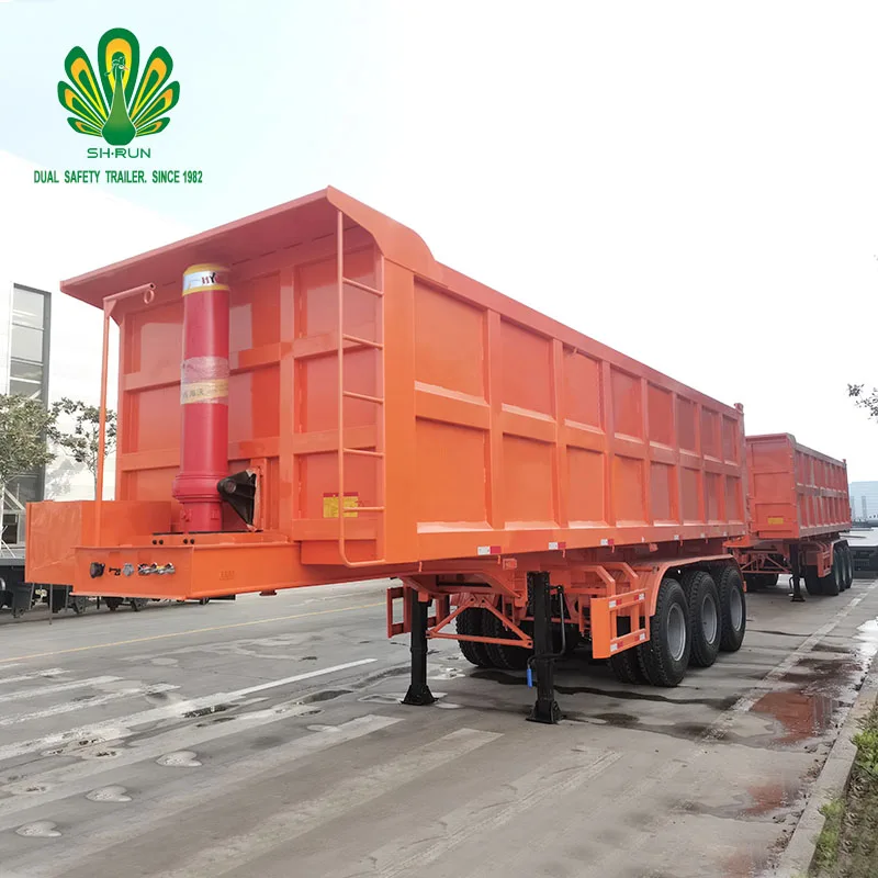 30 cubic capacity dump trailer using imported hydraulic cylinder 3-axis thickened suspension