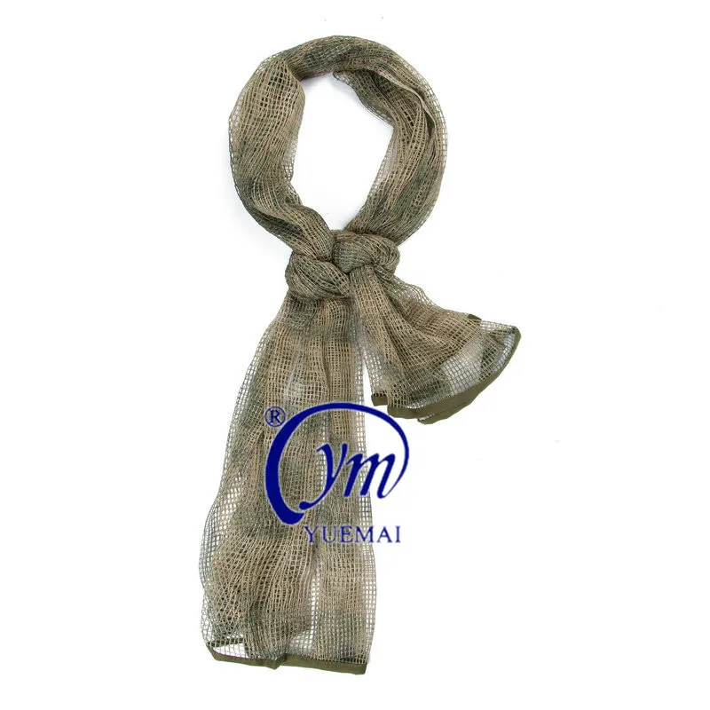 Olive Green Plain Military Scarf Polyester Face Veil Hijabs Military Scarf