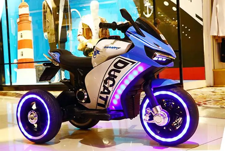 2022 New Factory Wholesale Battery Powered Pink Color Multi Music Child Drive  kids electric motorcycle with Wheel lights