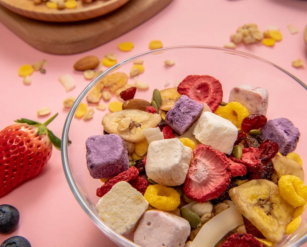 China Healthy Snack Dried Yogurt Baked Cereal Fruits Mix Nuts Richy Cereal Quaker Oats