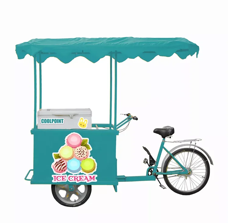Pedal Assist Mobile Freezer Tricycle Ice Cream Cart Food Truck Fridge For Refrigerated Motorcycle