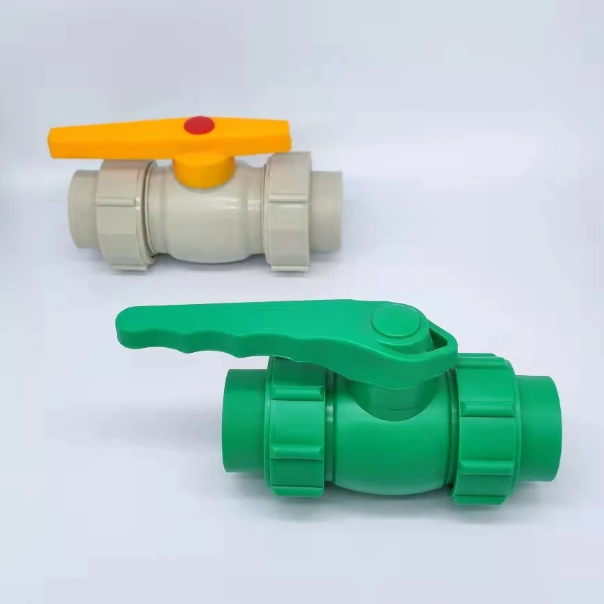 LJ-423 1/2~2 inch south america plastic socket double union ppr pvc ball valve hydraulic control valve