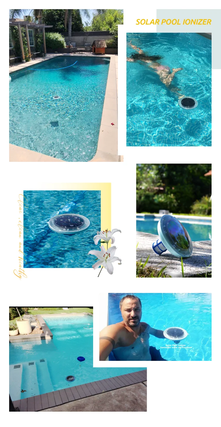 Sunray High Efficiency Chlorine Reduce Copper Portable Solar Pool Water Ionizer for Swimming Pool