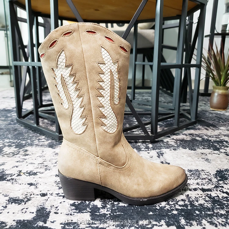 Autumn Winter Pointed-toe Ethnic Thigh High Boots Women Shoes Adult Cowboy Boots, Customs Shoes Western Cowboy Boots