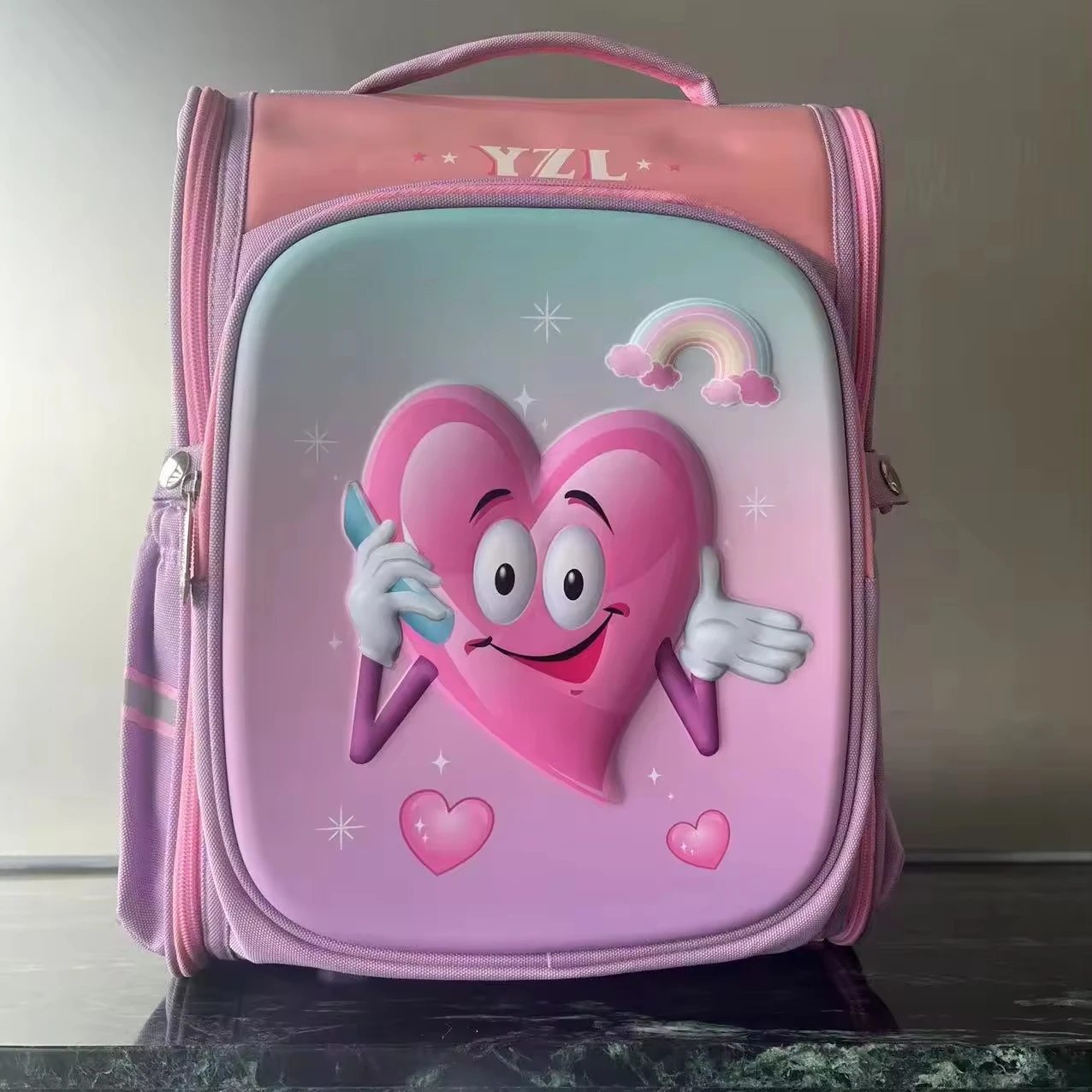 New Fashion EVA Waterproof Backpack High School Students Colorful Printed Cartoon Pattern Unisex Zipper Polyester School Bags