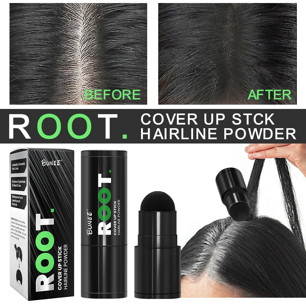 BUNEE waterproof thicker fuller cover grey hair root hairline shadow powder clay for men and women