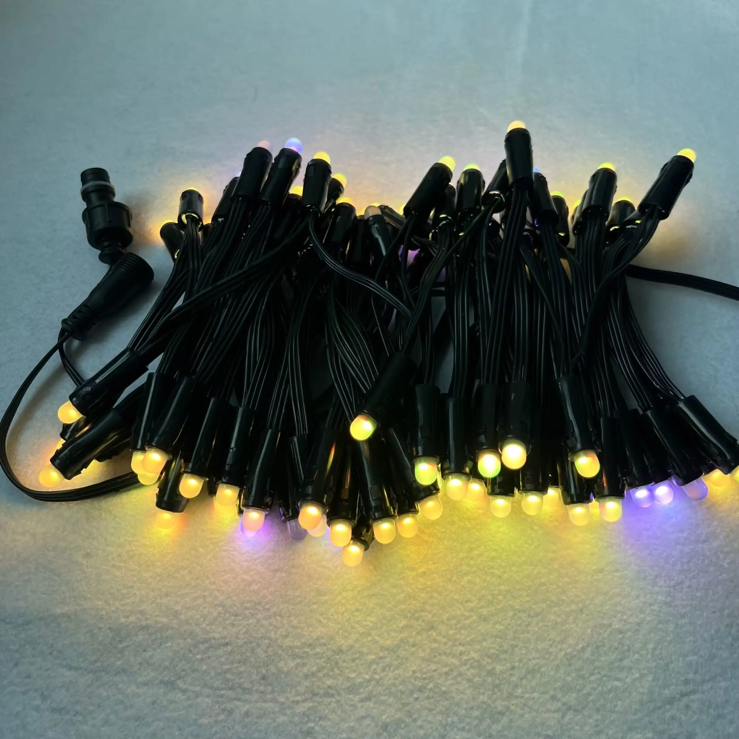 Тип пули 100 шт./строка DC5V 12V 12 мм WS2811 Адресуемая RGB светодиодная интеллектуальная Пиксельная строка черный силиконовый рукав провод IP68