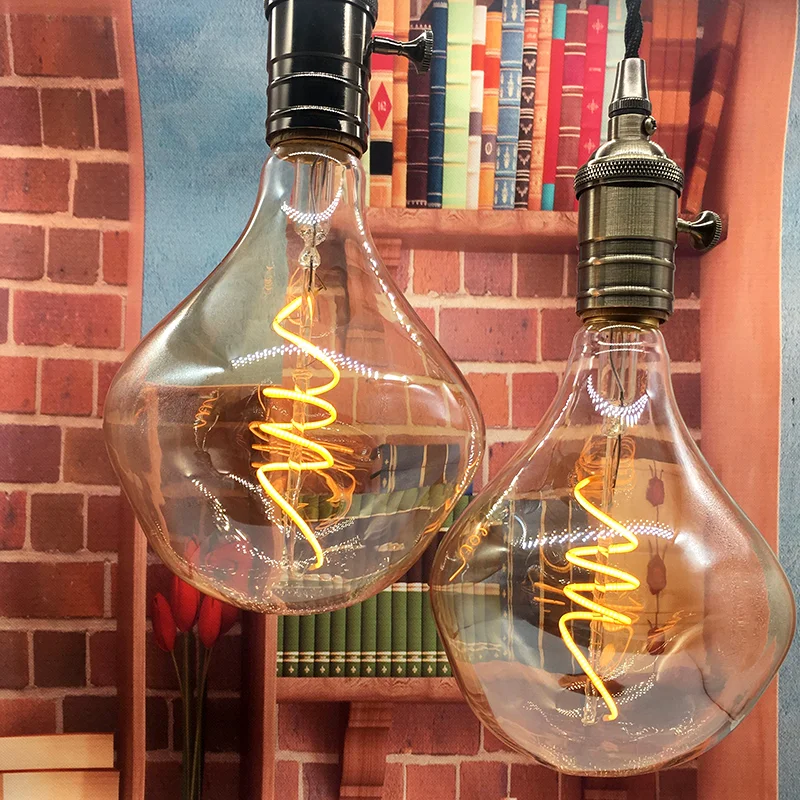 giant  light bulb US EU market smoke glass edison light bulb dimmable alien shape led filament bulb