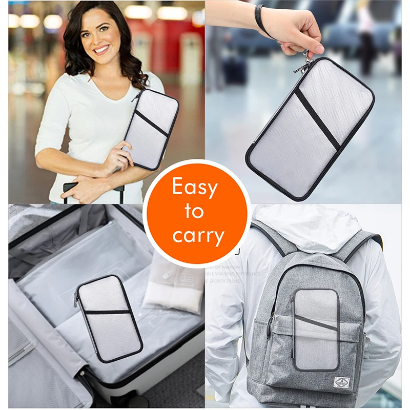 Personal Travelling Portable Safety Wallet Money Card Bag Custom Fireproof Passport Holder
