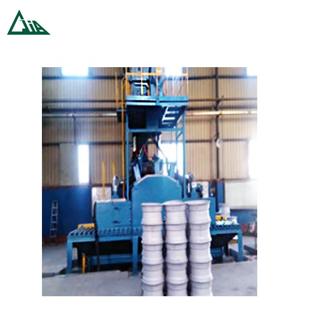 
QSC90 Pass through type wheel rims shot blasting machine/shot blaster 