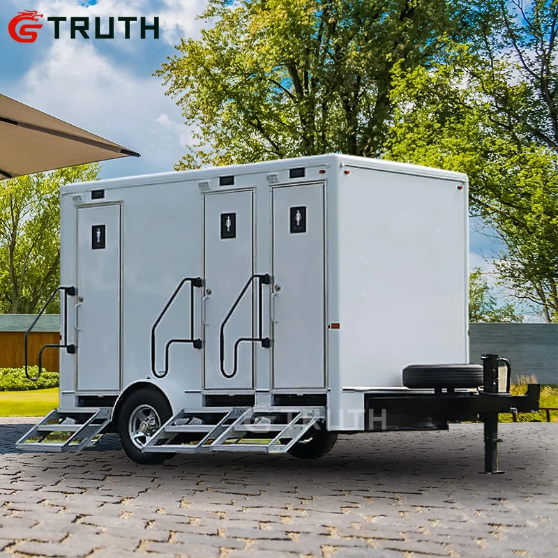 China Manufacture Container Room Portable Toilet Mobile Bathrooms fiberglass Outdoor Portable Mobile Toilets trailer