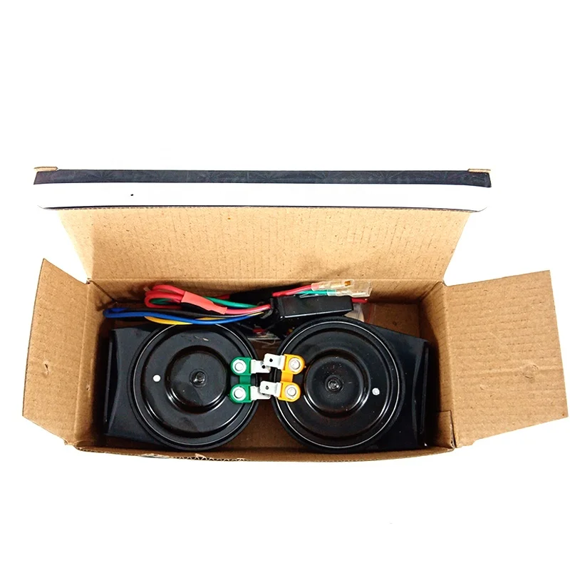 12V Electronic Horn loud car klaxon 12V Snail Horn 115dB Powerful Sound 510/410Hz