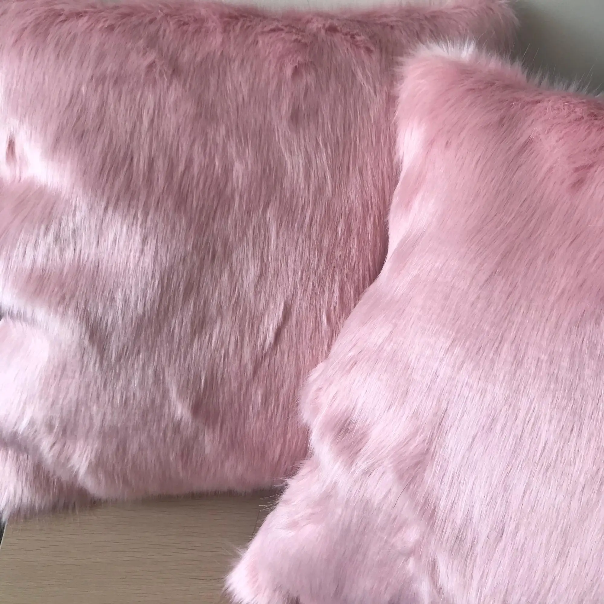 Luxury Colorful Long Pile Square Plush PP Cotton Faux Sheep Skin Mongolian Lamb Fur Chair Cushion