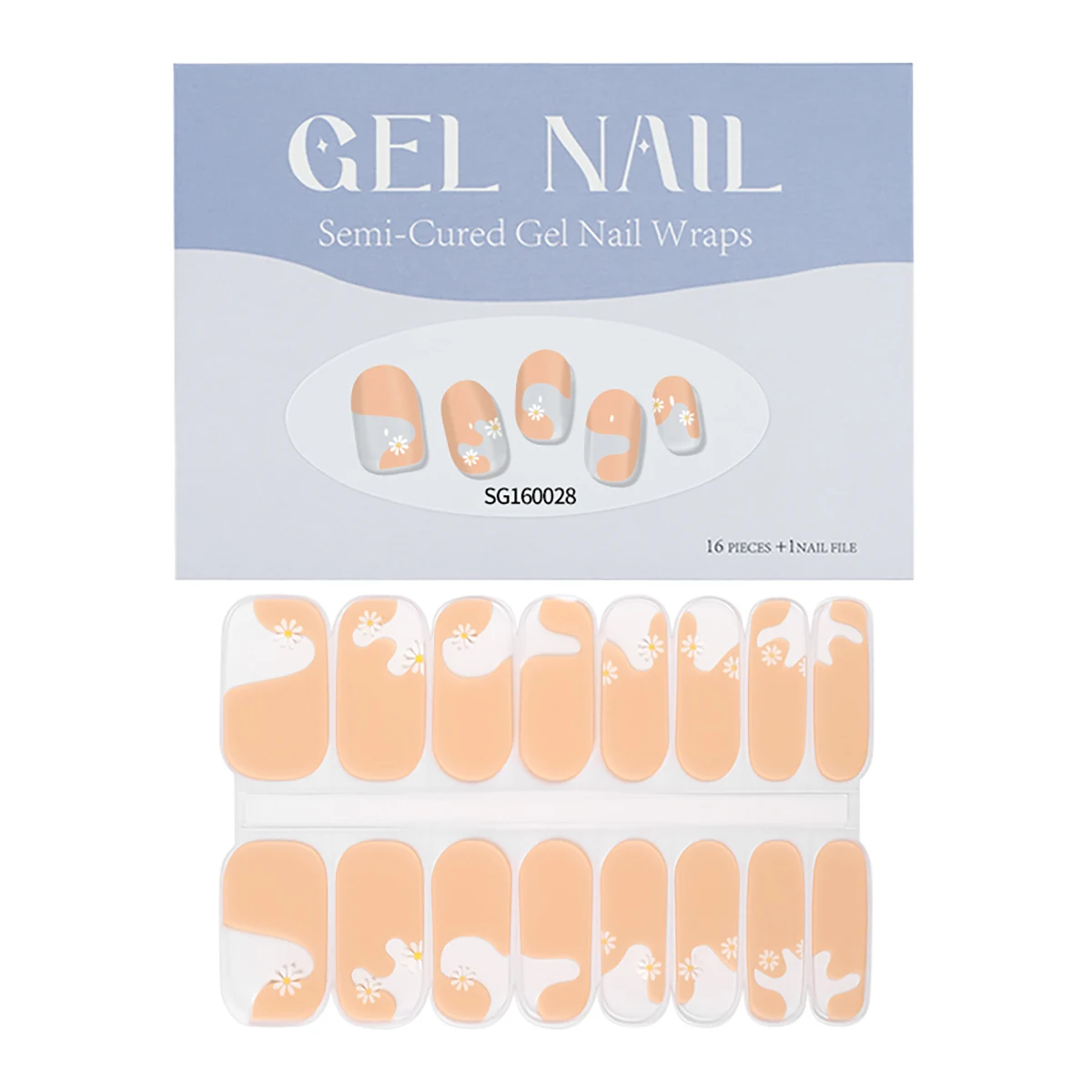 New Arrival Custom Popular Glazed Non-Toxic Gel Polish Stickers DIY UV lamp semi cured Gel Nail Wraps