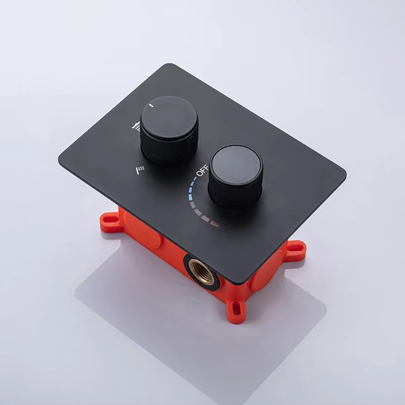 Brass Concealed 3 Way Shower Diverter Thermostatic Mixer Faucet Mixing Valve