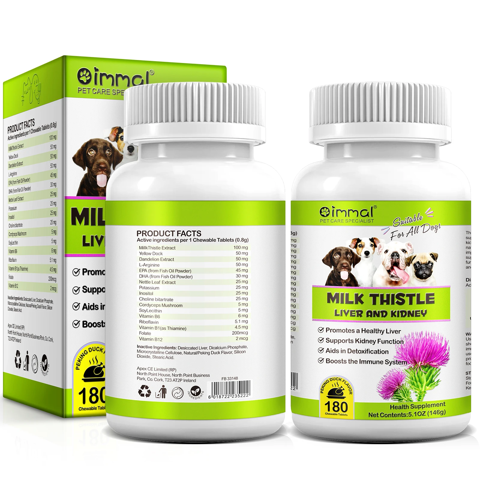 OIMMAI dog chewable tablet kidney health pet liver health food supplements milk thistle extract supplement milk thistle tablet