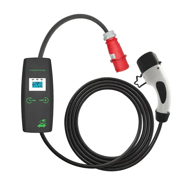 Khons G1S 7kw ev charger type 2 with blue cee 32a portable electric car charger ev charging box