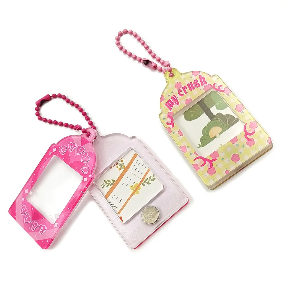 Custom printed acrylic photo insert shaking Charms key chains