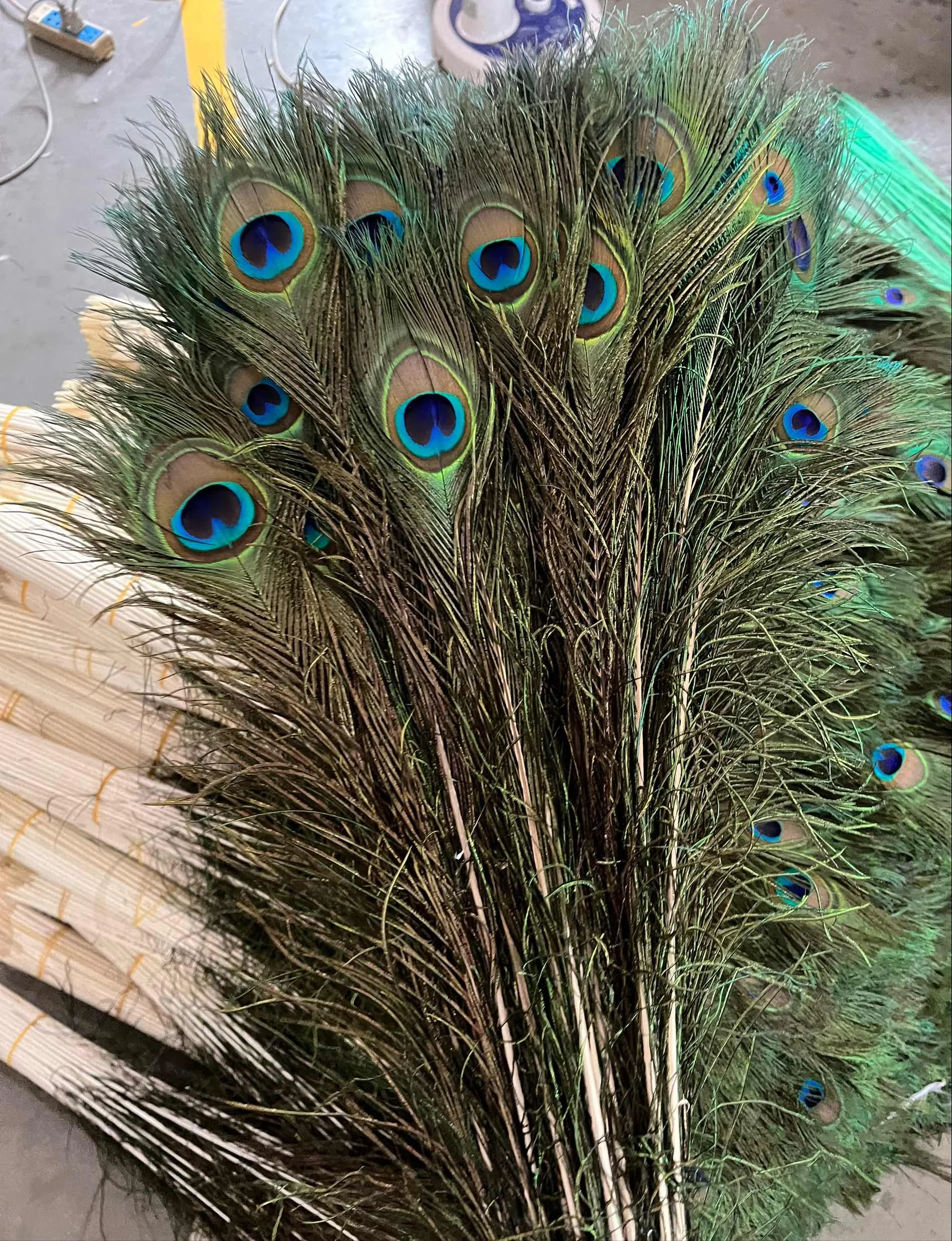 Dyed Blue Natural Peacock Feathers for Party Carnival Home Wedding Centerpiece Christmas  Decor DIY Craft Floral  Costume
