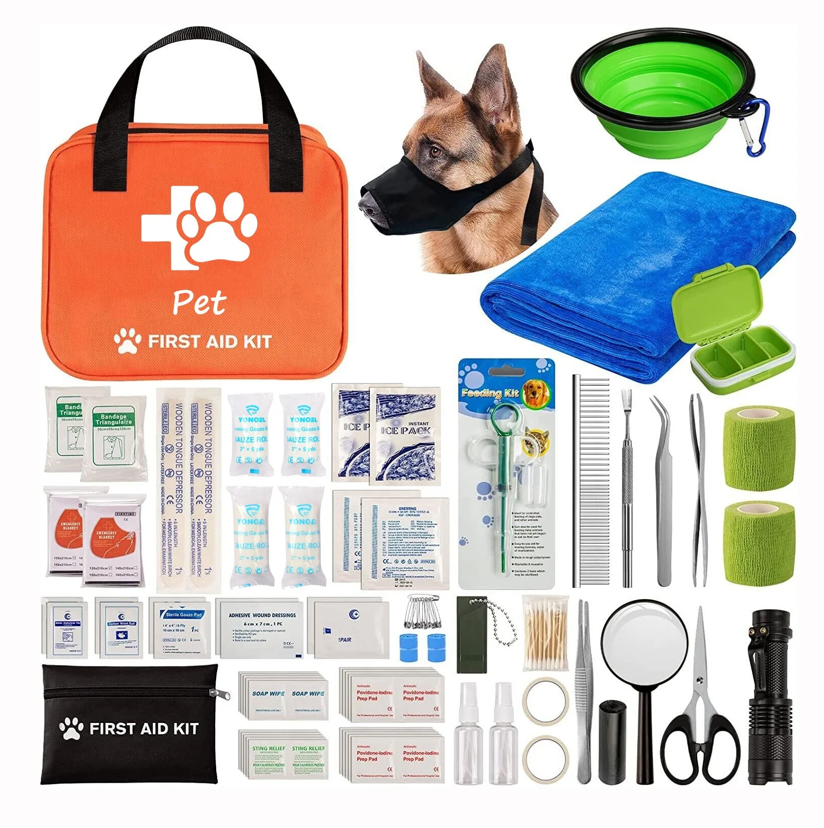 Custom OEM&ODM Emergency First Aid Bag Dog&Cat Medical Supplies Kit Pet First Aid Kit For Home Camping Hiking Traveling