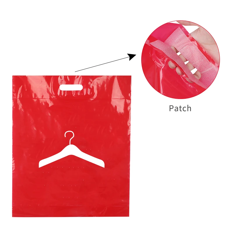 Custom printed small die cut plastic shopping bags