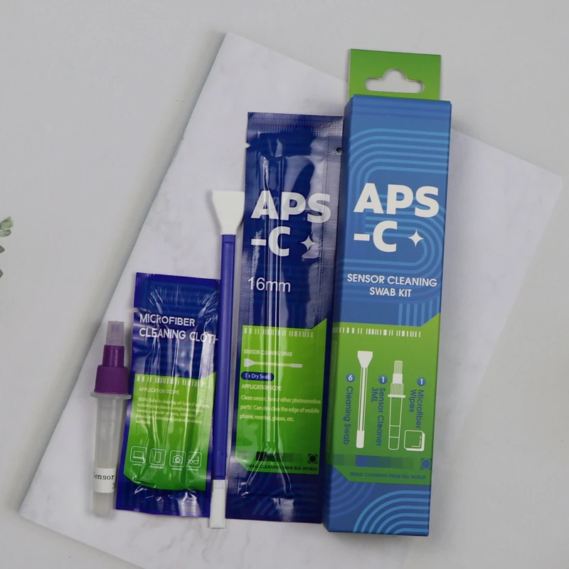 3 in 1 Portable Double Ended Microfiber Full Frame Sensor Swab DSLR Camera Cleaning Kit with Solution