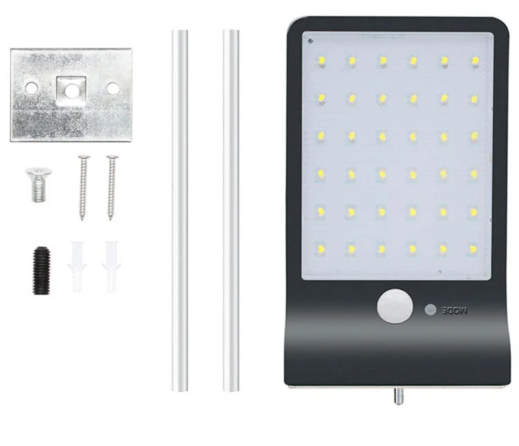 Zhong shan Factory High Quality Solar Led Wall Light Waterproof IP65 Outdoor Lighting Pir Human Body Sensor Led Wall Light