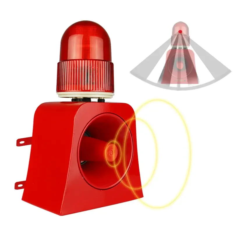 Infrared Remote Controller 120dB Audible and Visual Alarm Industrial Security Microwave Siren Alarm