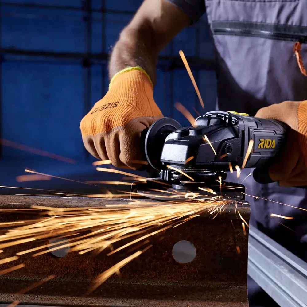 RIDA portable Wood Steel Metal Cutting Machine Handheld Electric Angle Grinder