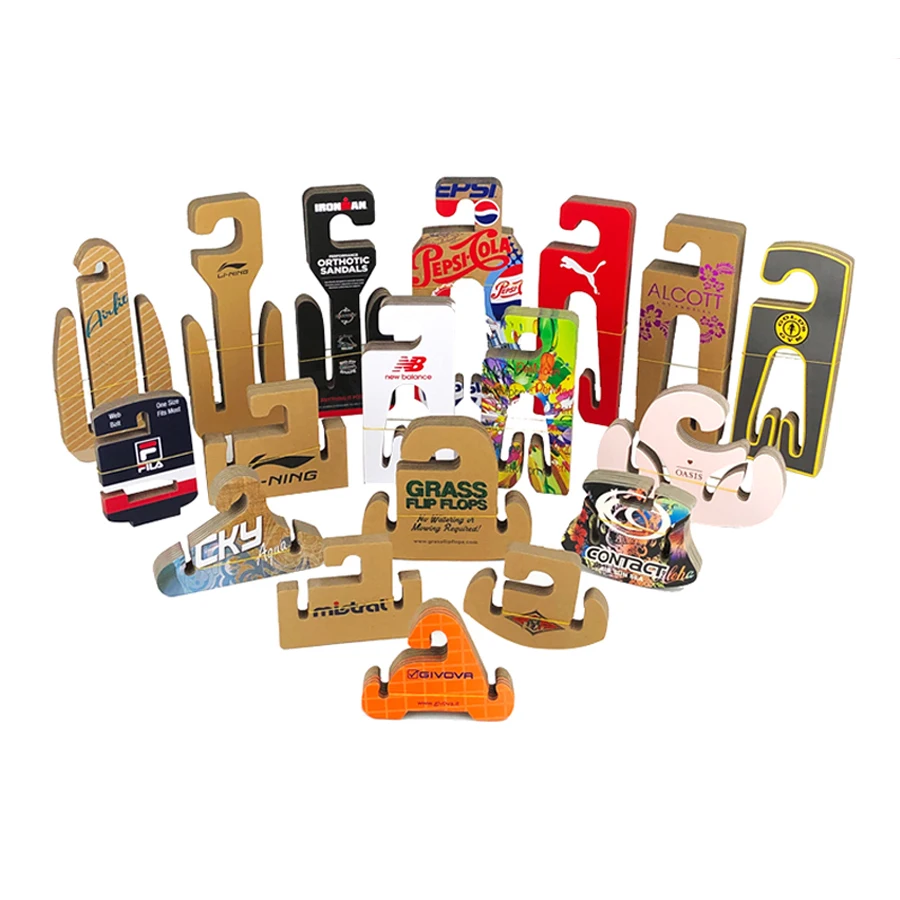 
Sports Shoe Hook Custom Logo Kraft Paper Eco-friendly Shoe Lace Hooks Black Cardboard Shoe Hooks 